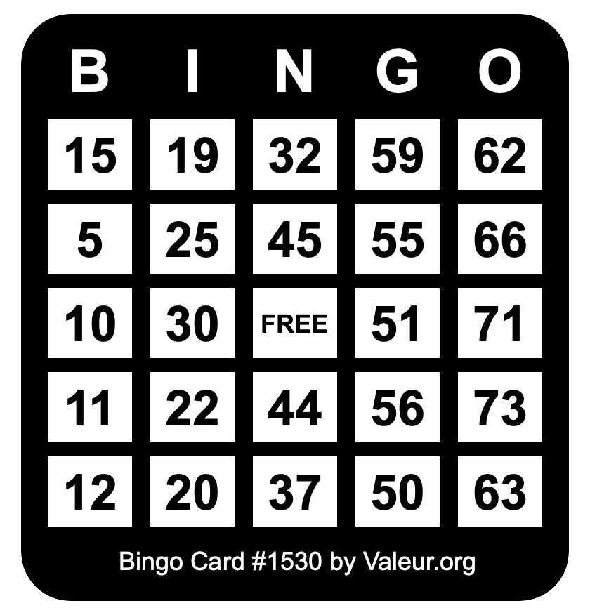 Bingo Card #1530
