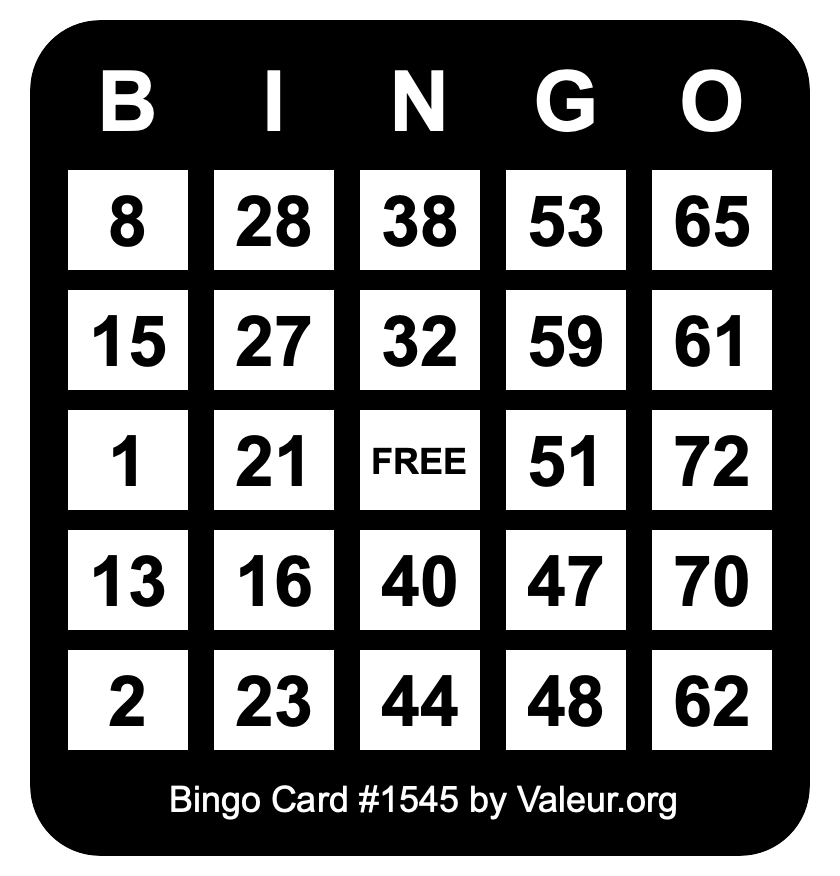 Bingo Card #1545
