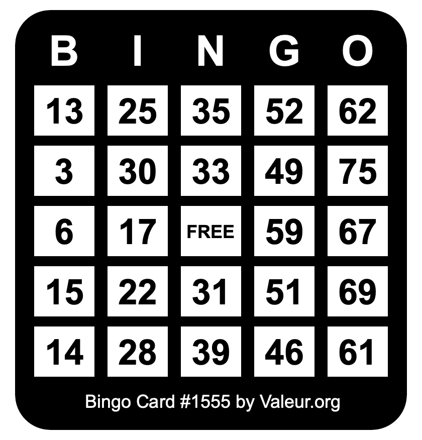 Bingo Card #1555