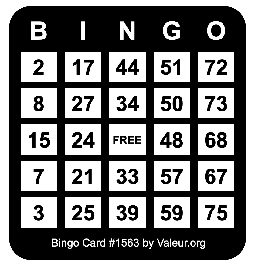 Bingo Card #1563