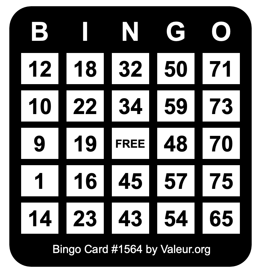 Bingo Card #1564