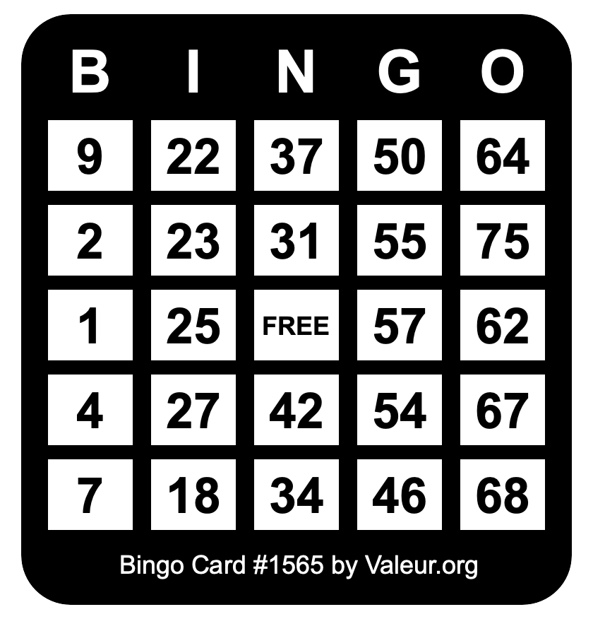 Bingo Card #1565