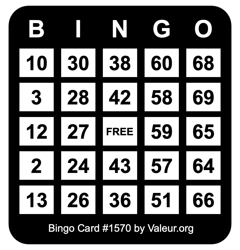 Bingo Card #1570