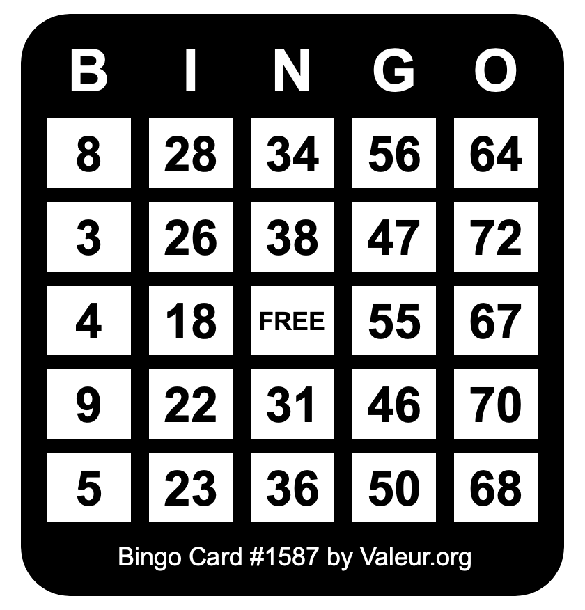 Bingo Card #1587