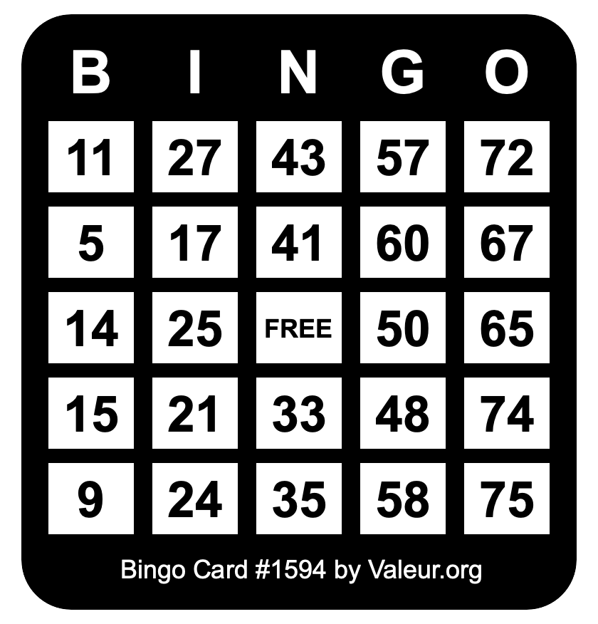 Bingo Card #1594