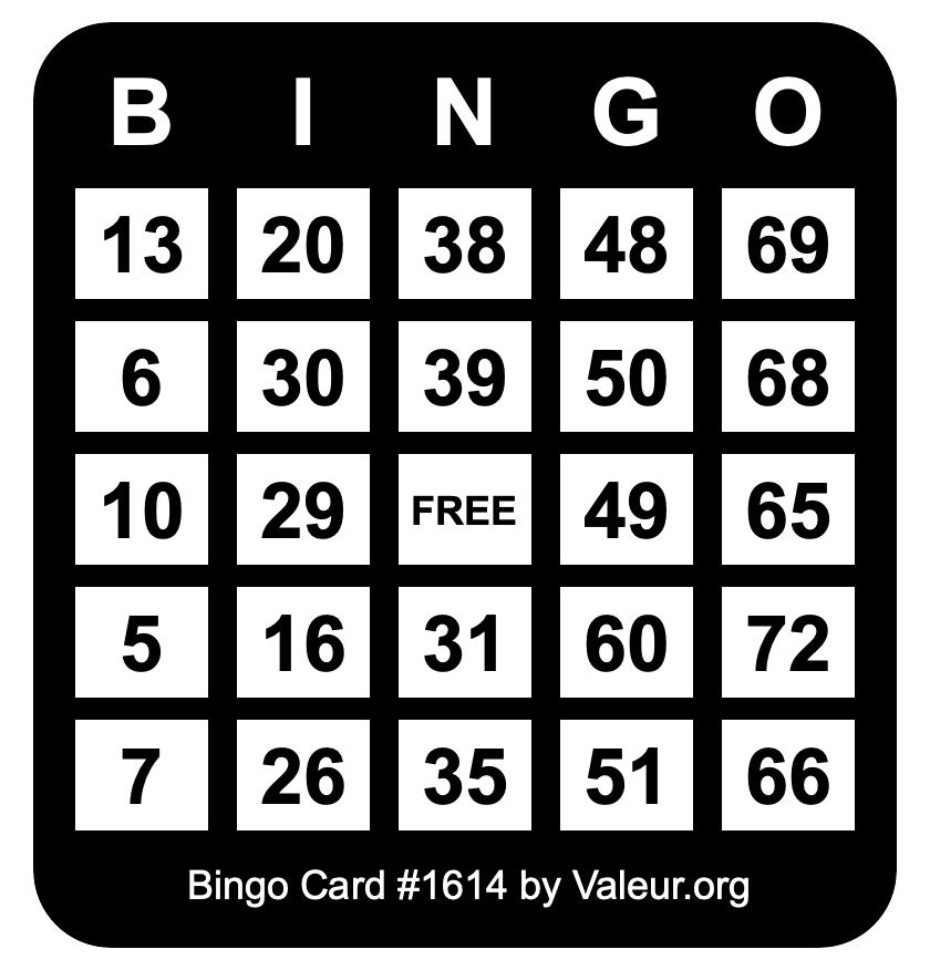 Bingo Card #1614