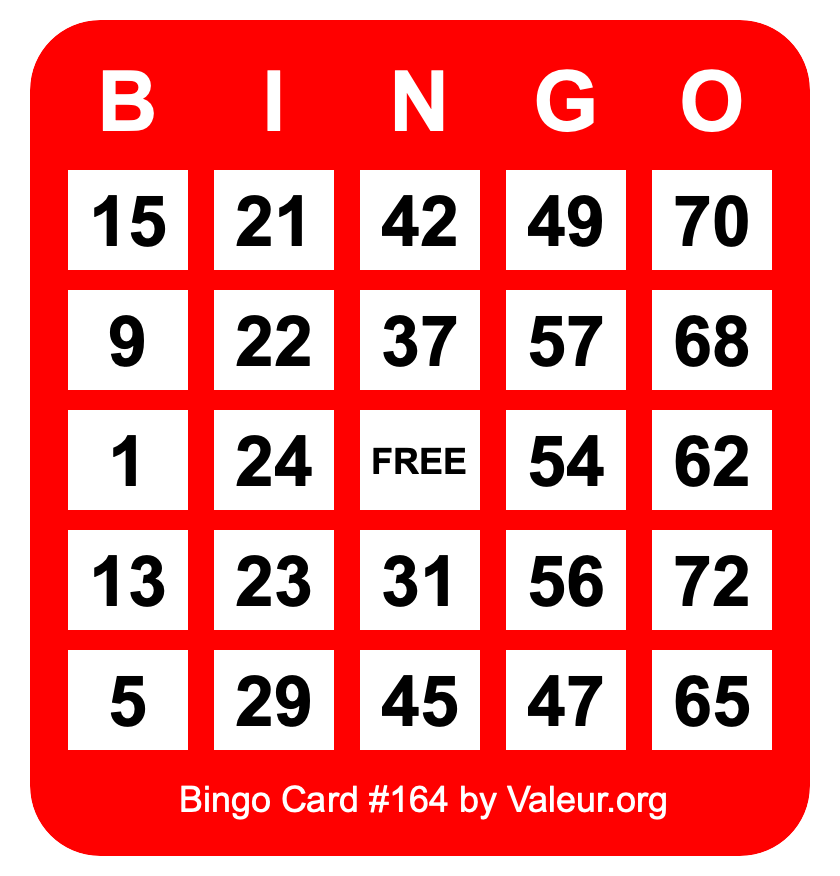Bingo Card #164
