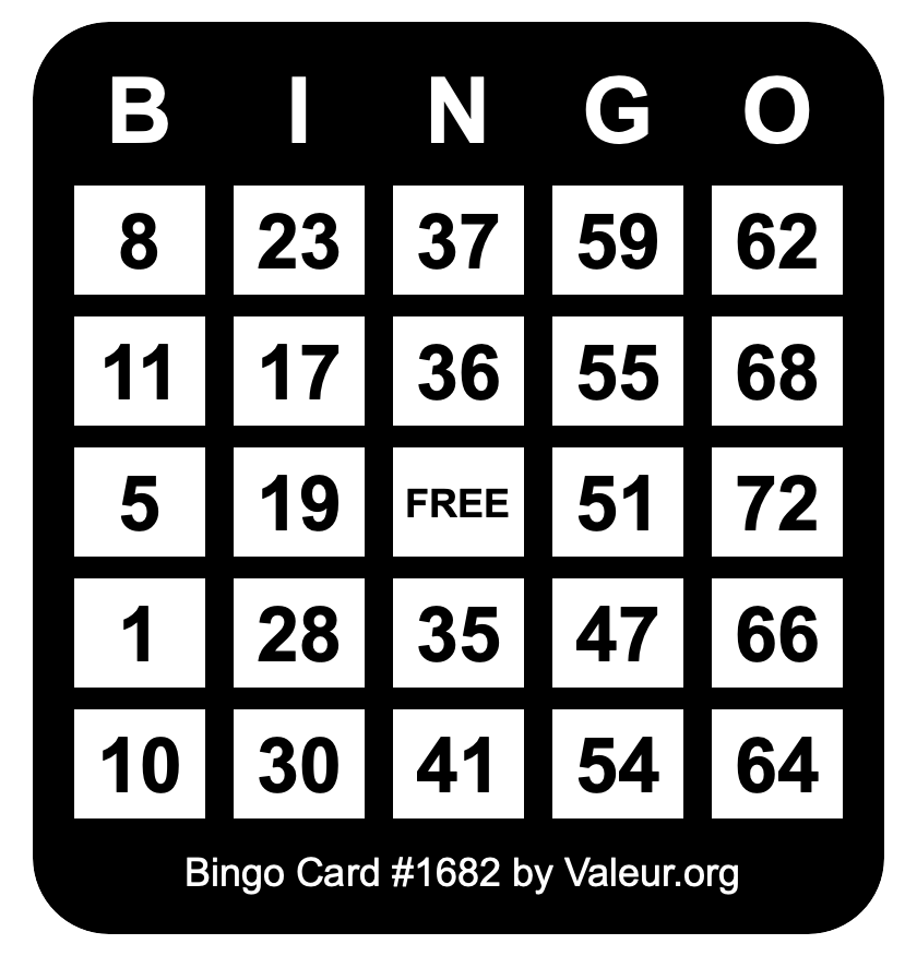 Bingo Card #1682