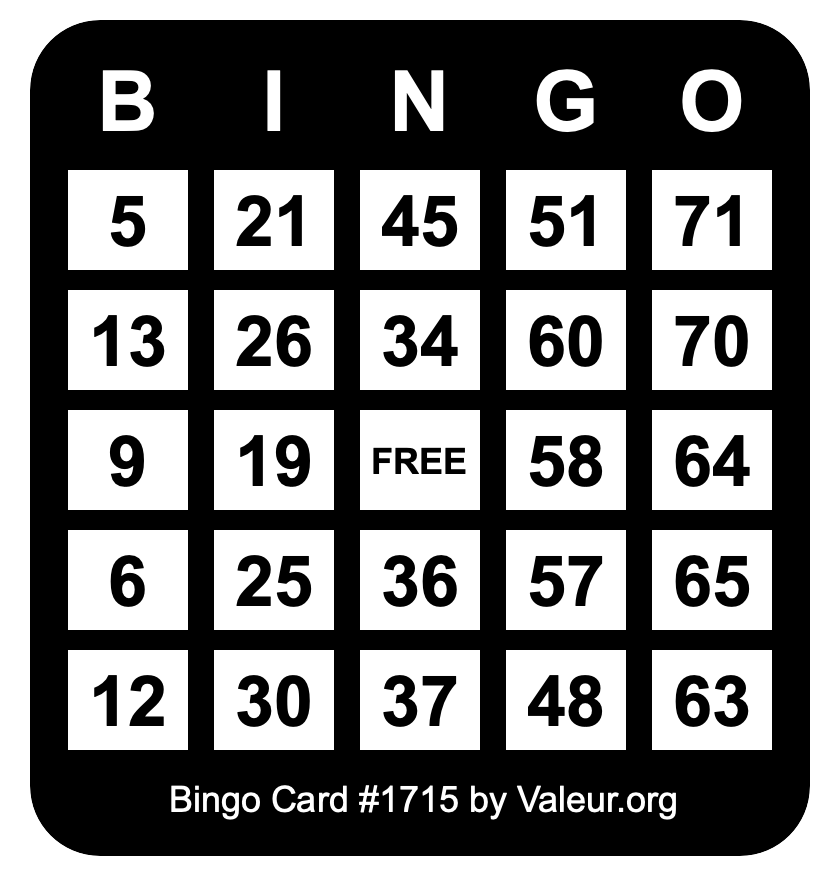 Bingo Card #1715