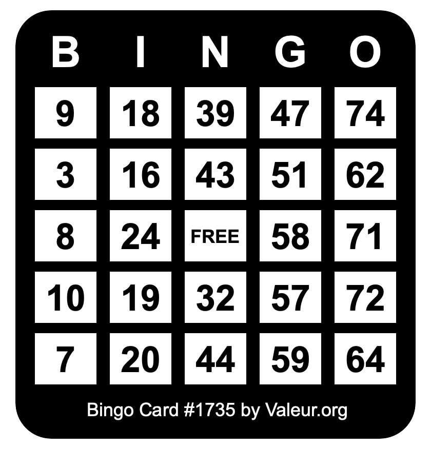 Bingo Card #1735