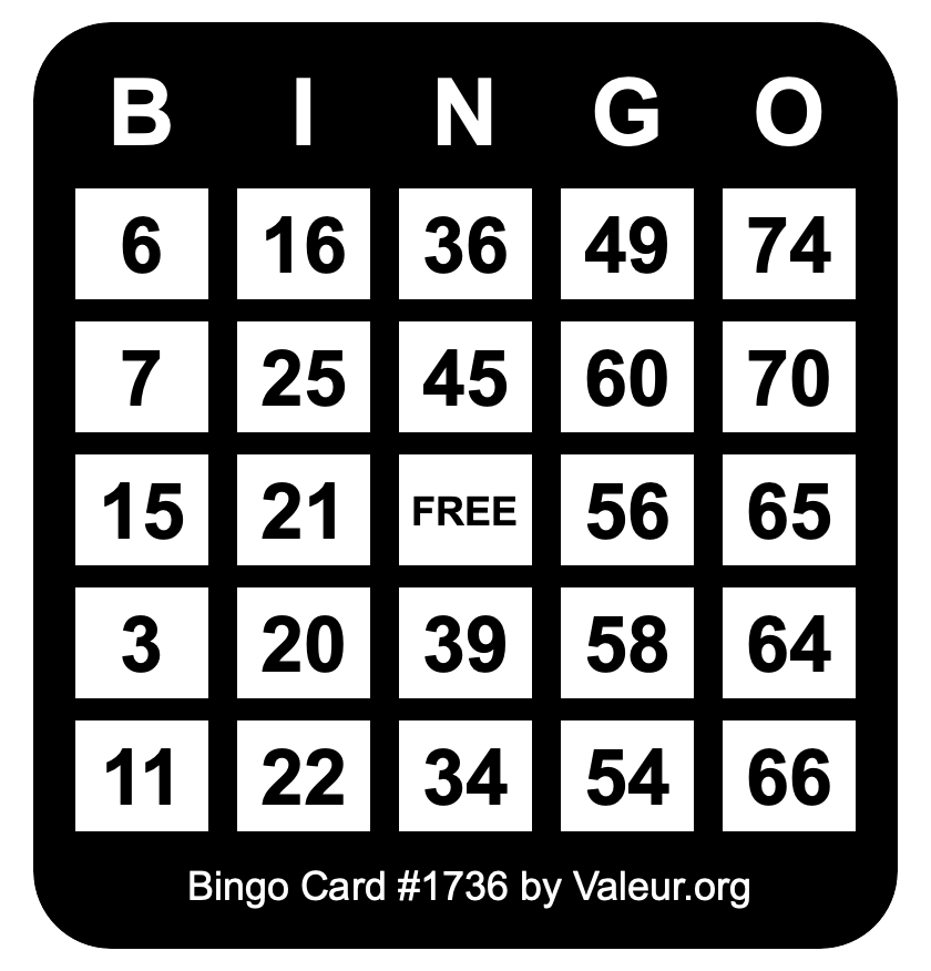 Bingo Card #1736