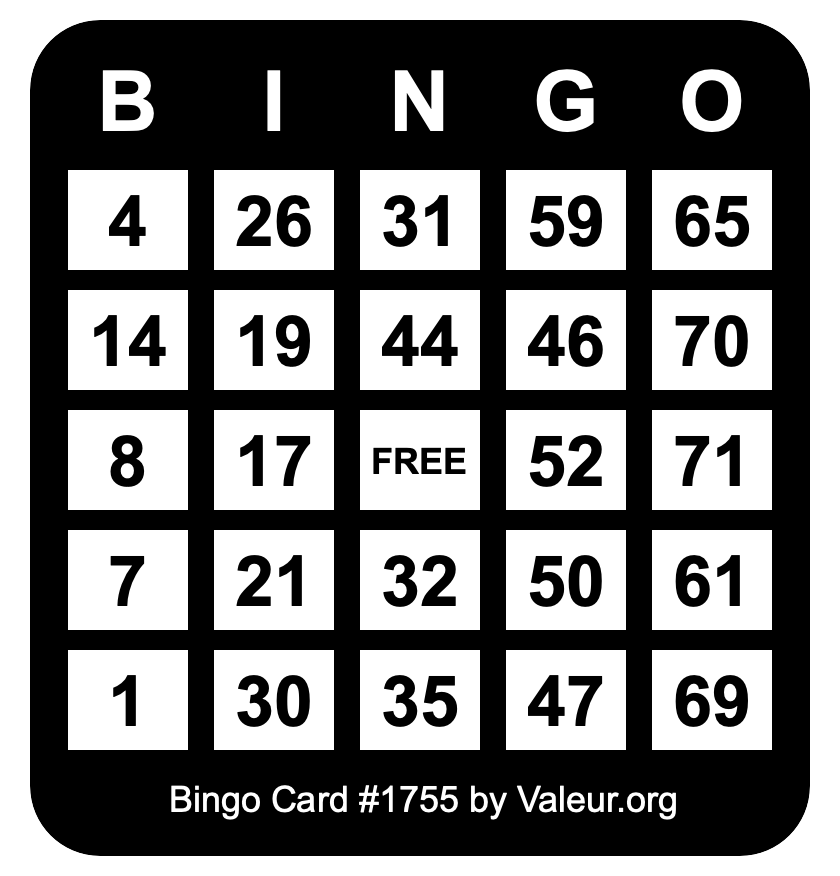 Bingo Card #1755