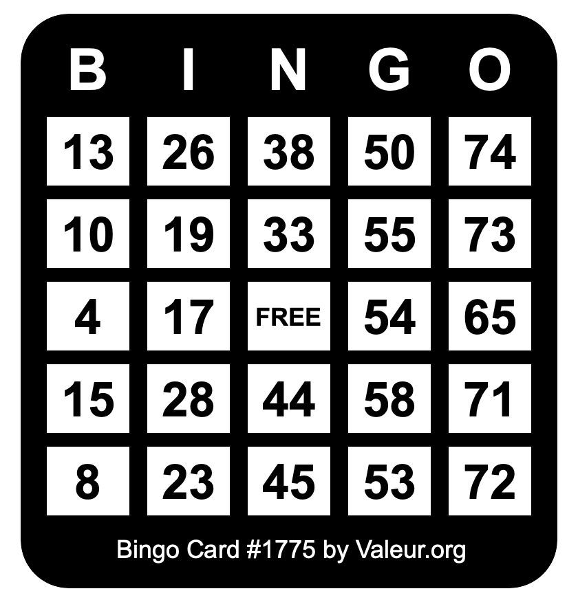 Bingo Card #1775