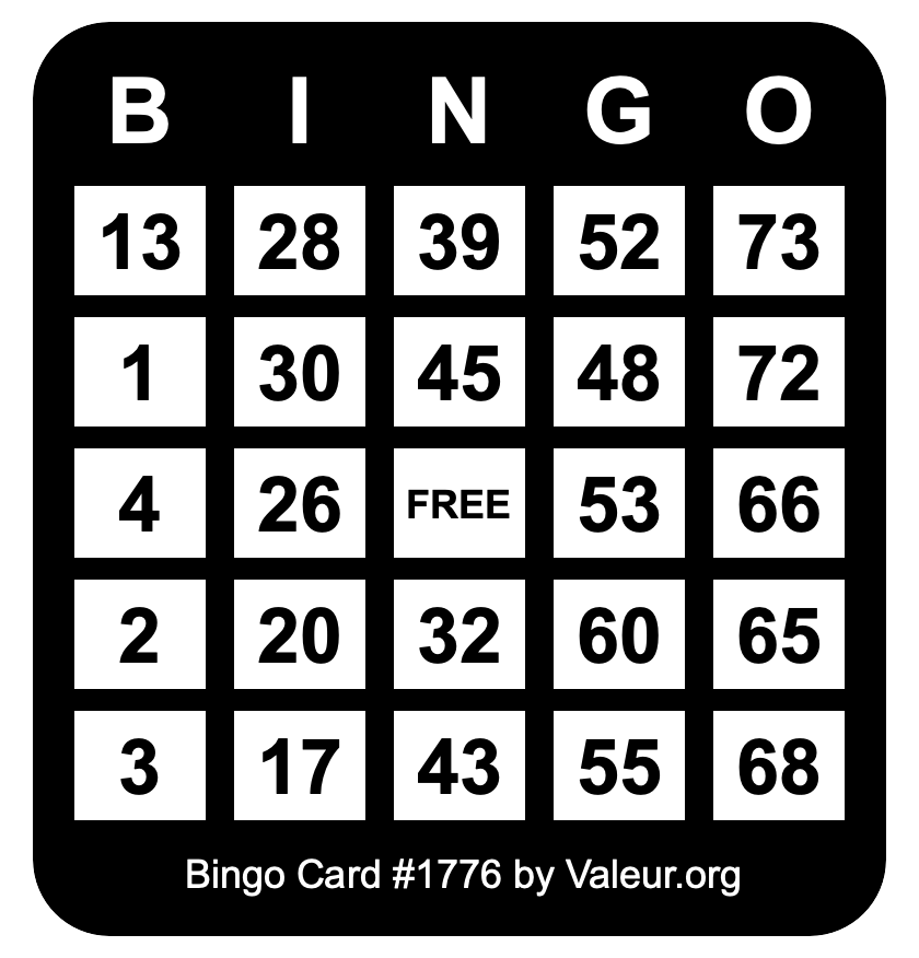 Bingo Card #1776