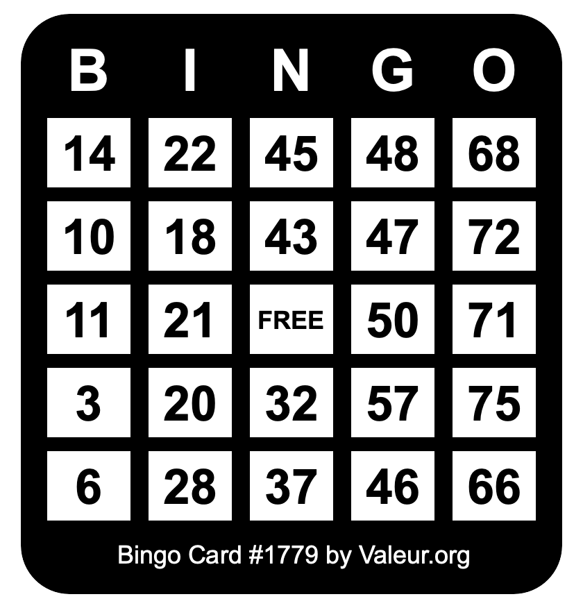 Bingo Card #1779