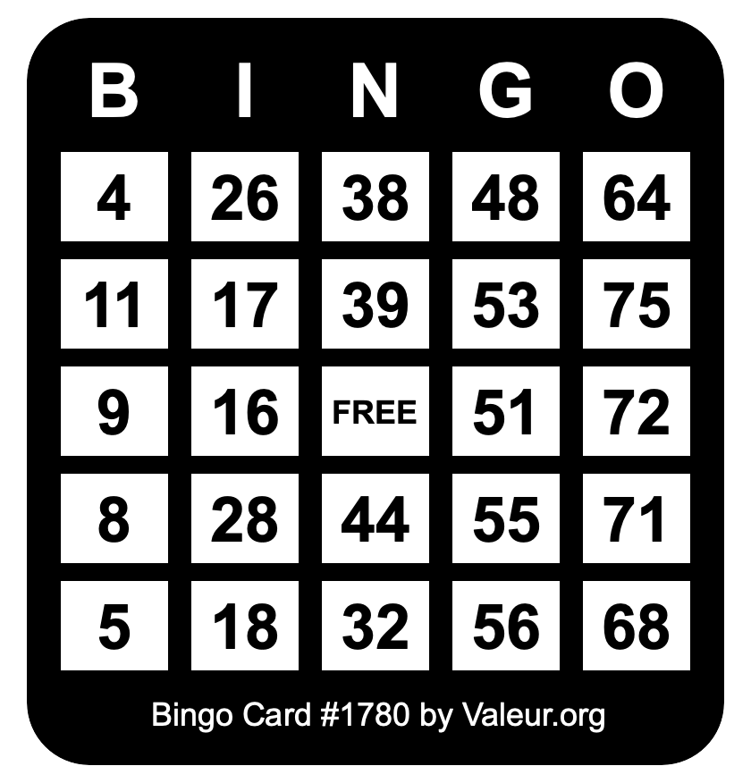 Bingo Card #1780