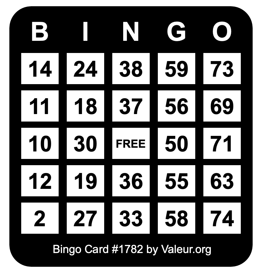 Bingo Card #1782