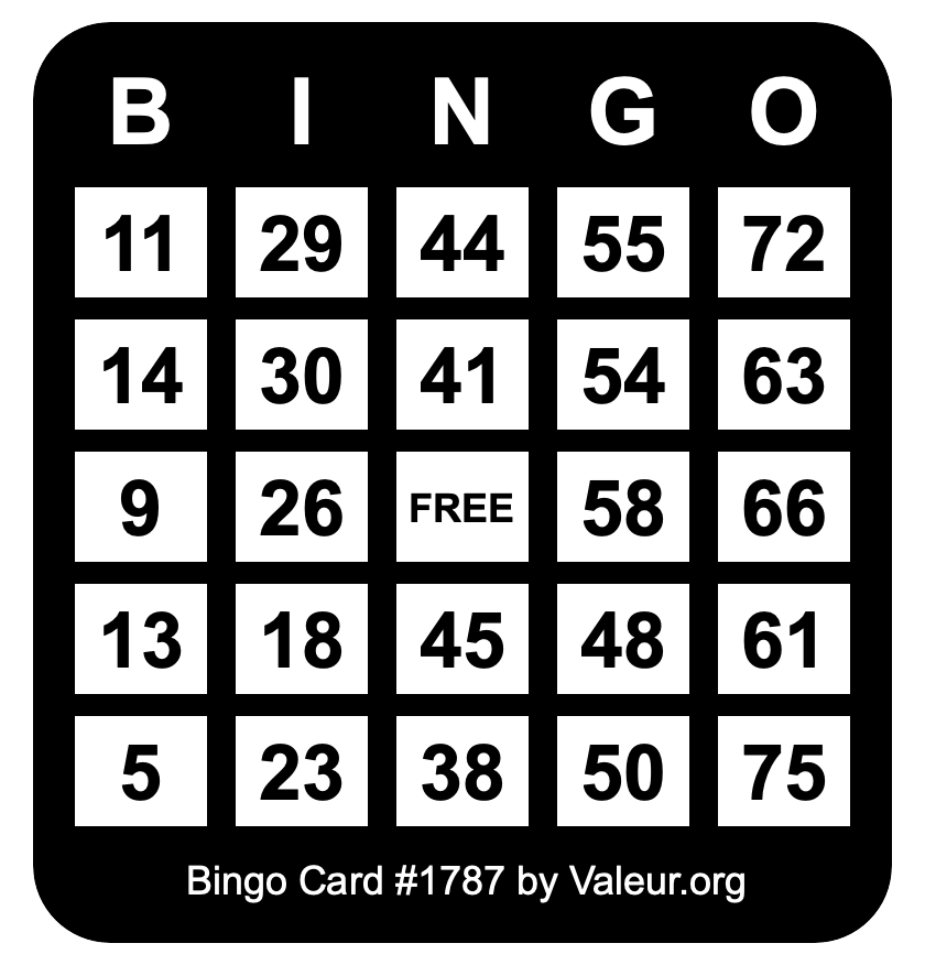 Bingo Card #1787