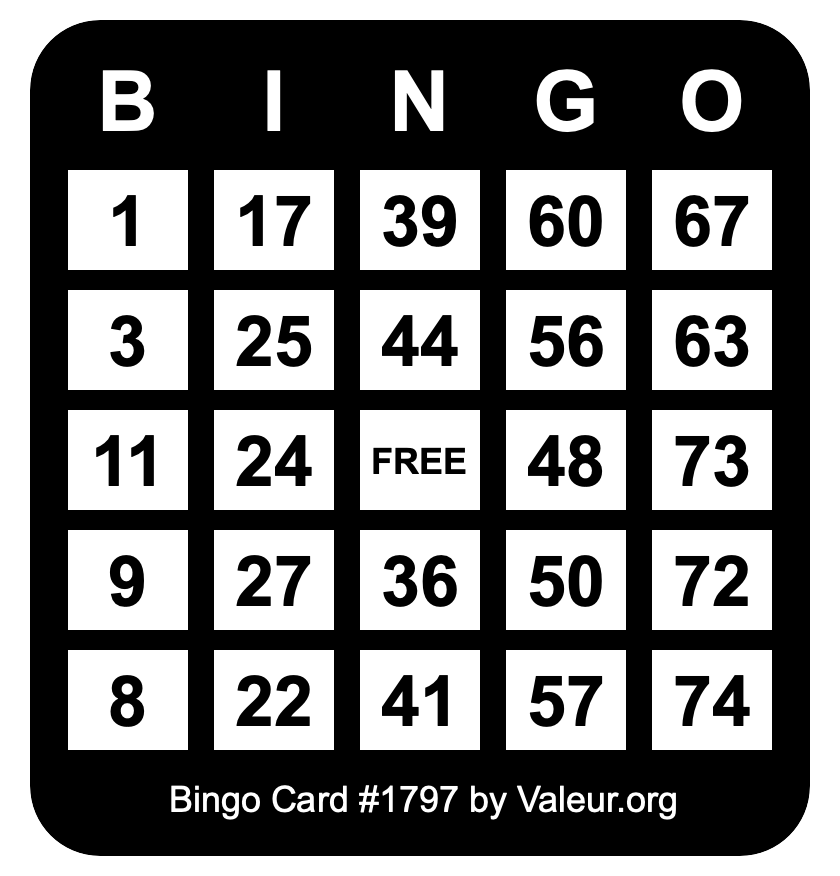 Bingo Card #1797