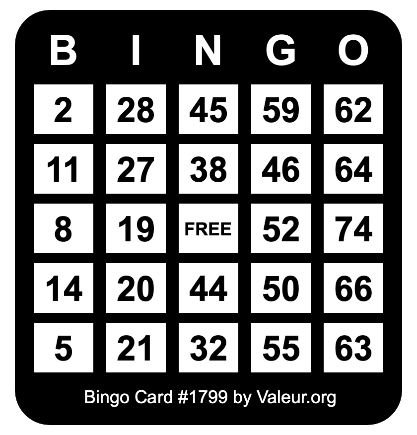 Bingo Card #1799