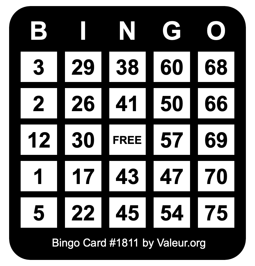 Bingo Card #1811