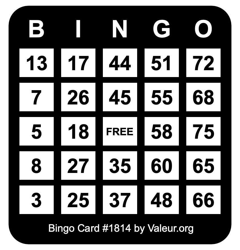 Bingo Card #1814