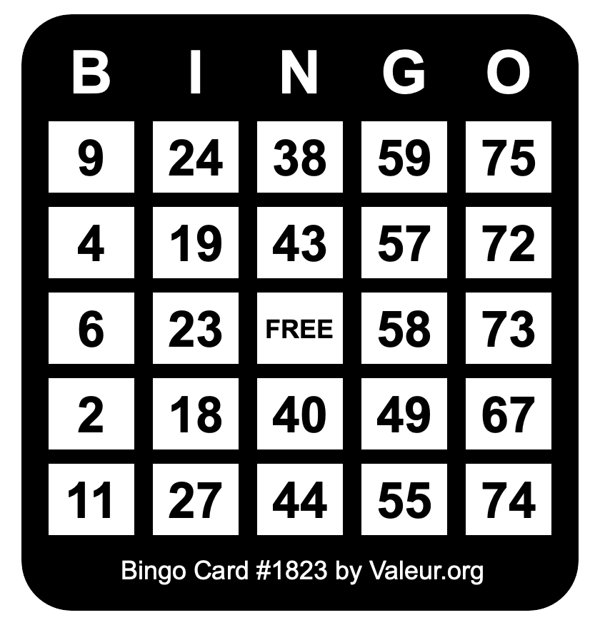 Bingo Card #1823