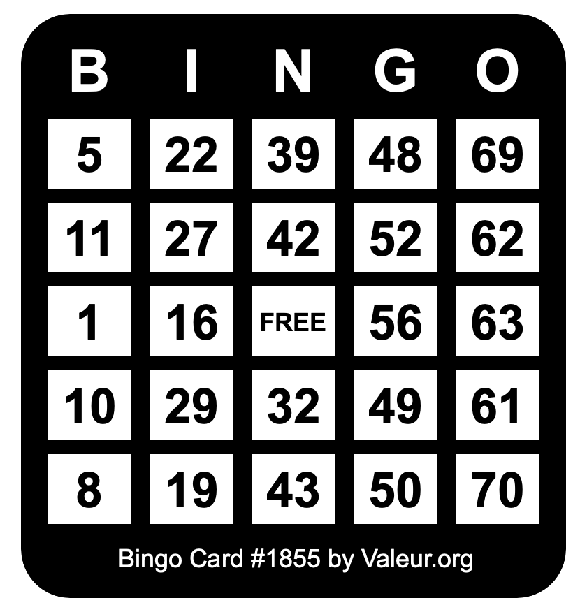 Bingo Card #1855
