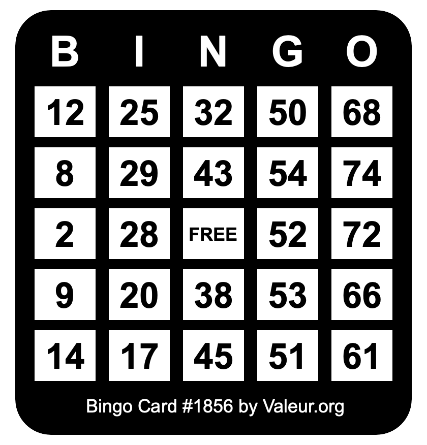 Bingo Card #1856