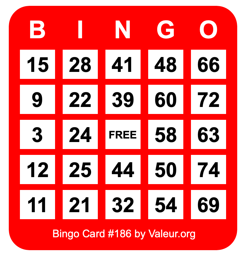 Bingo Card #186