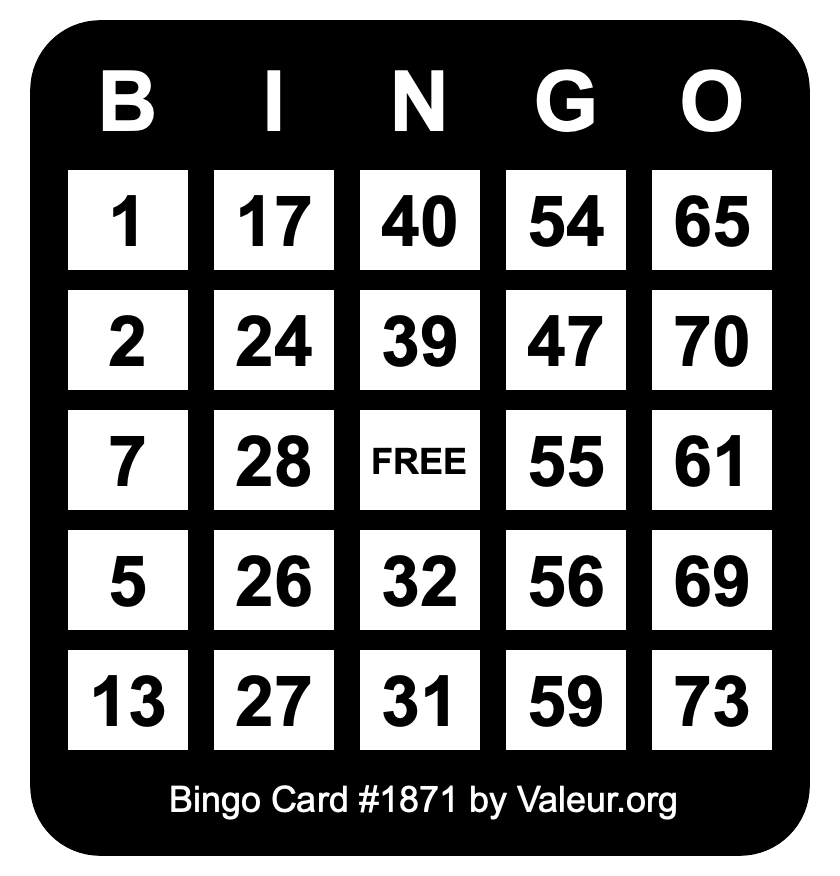 Bingo Card #1871