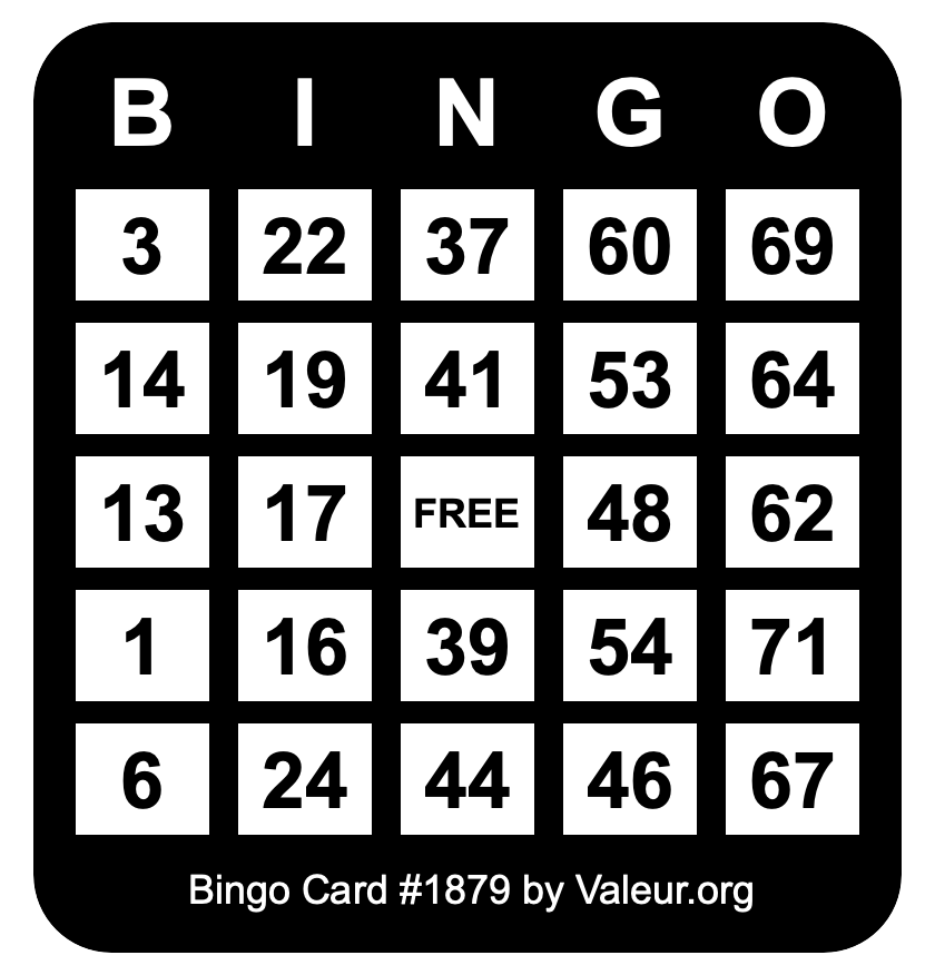 Bingo Card #1879