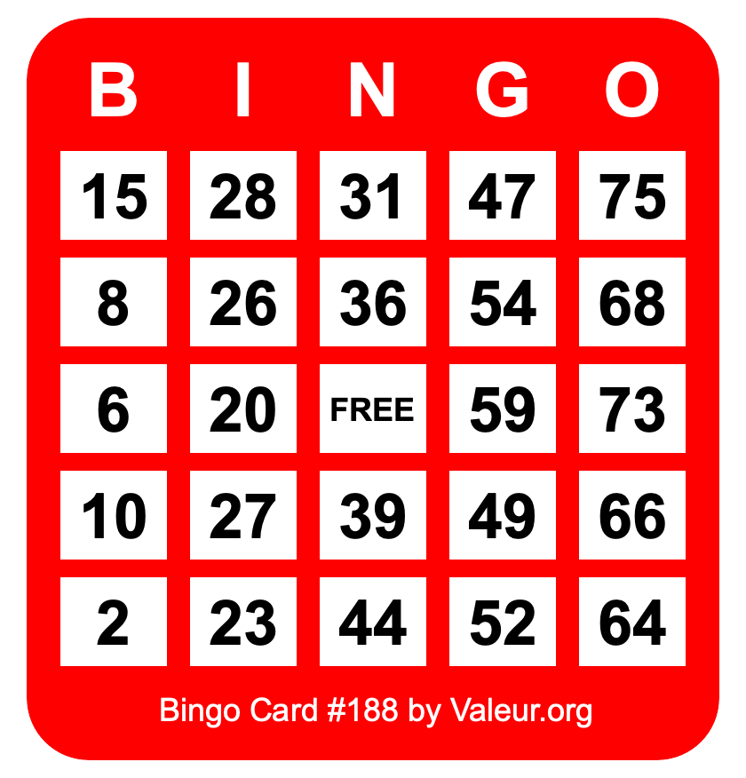 Bingo Card #188