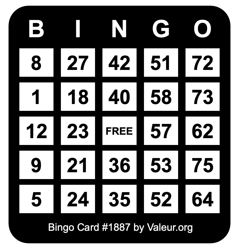 Bingo Card #1887