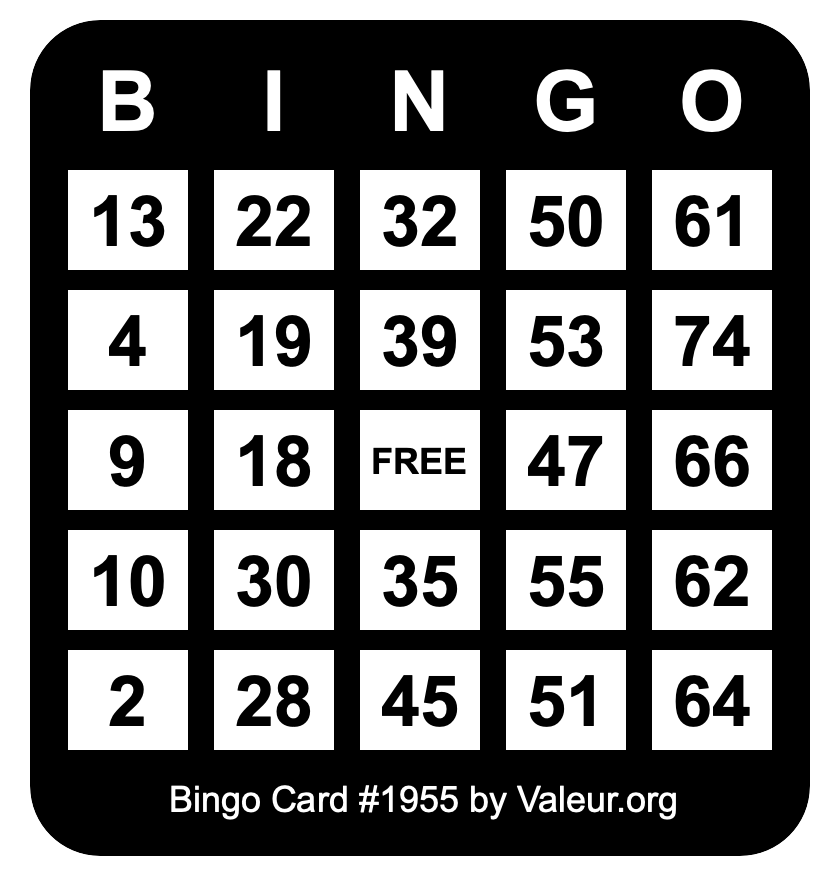 Bingo Card #1955