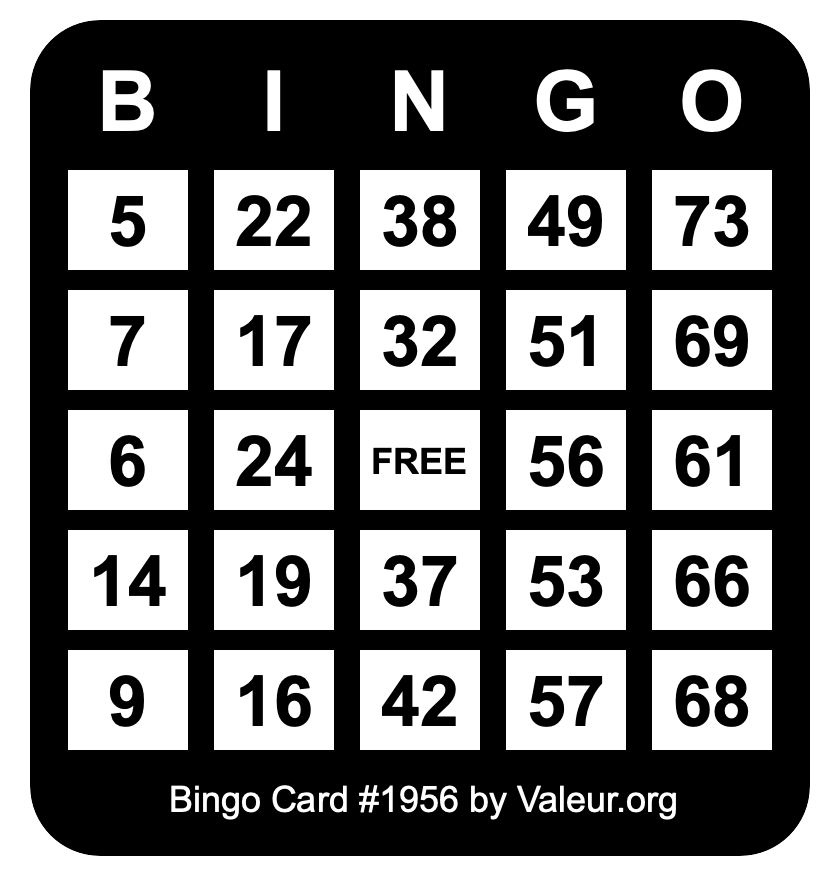 Bingo Card #1956