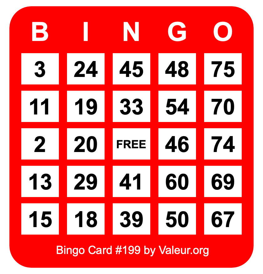 Bingo Card #199