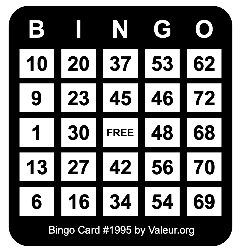 Bingo Card #1995