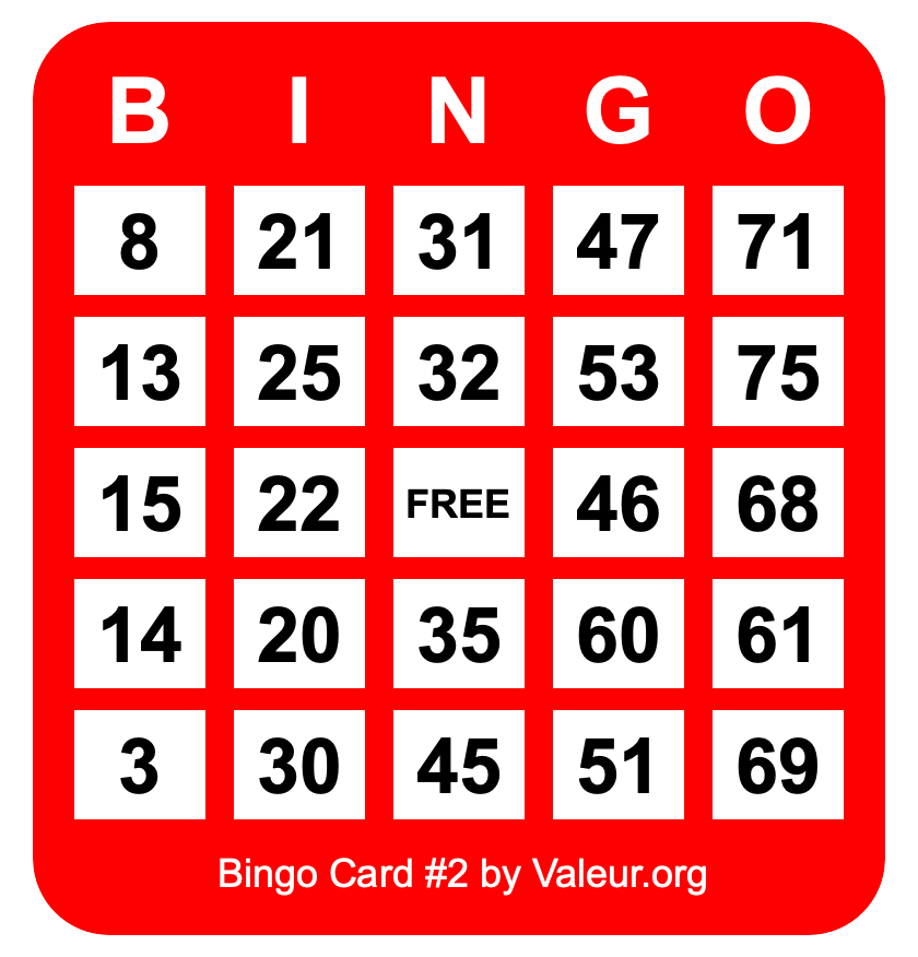 Bingo Card #2