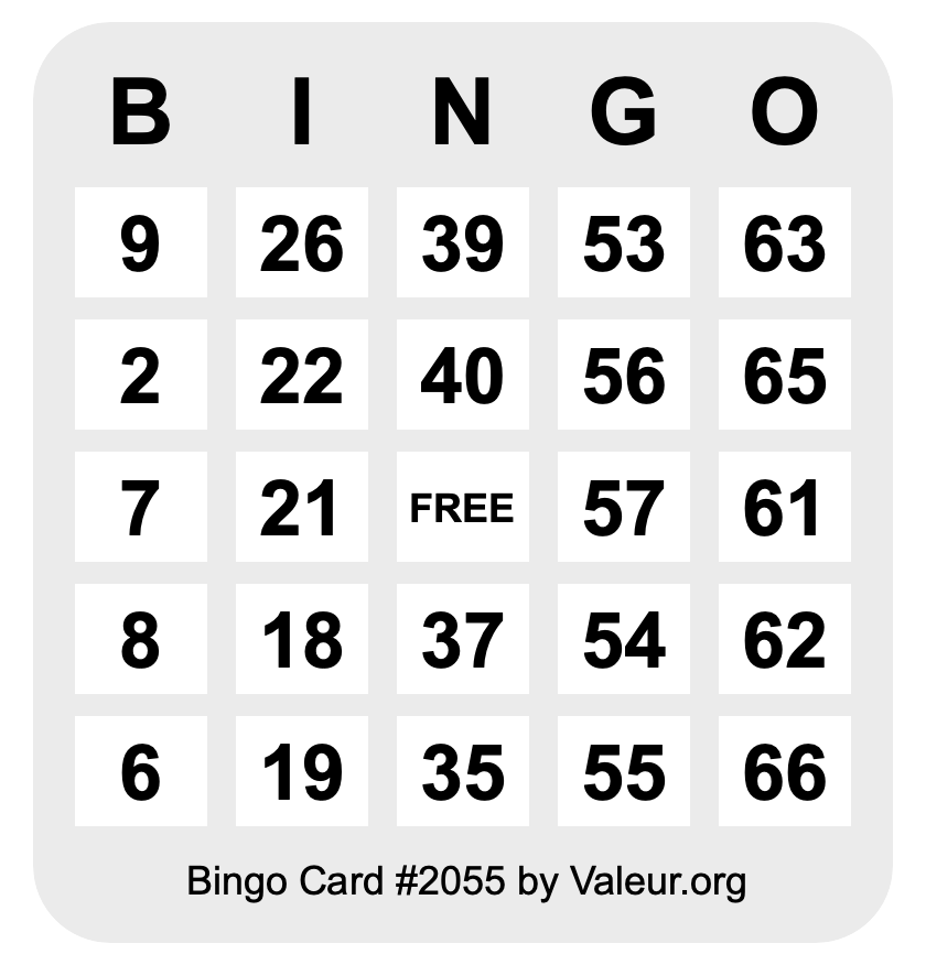 Bingo Card #2055