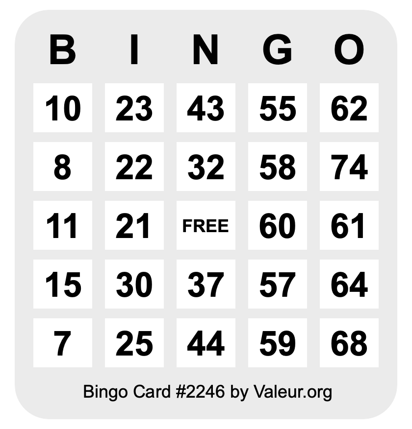 Bingo Card #2246