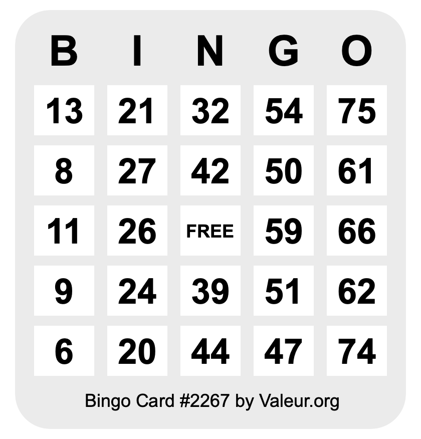 Bingo Card #2267