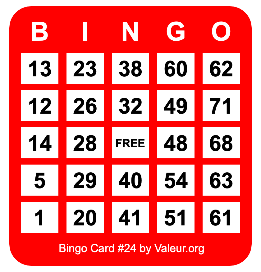 Bingo Card #24