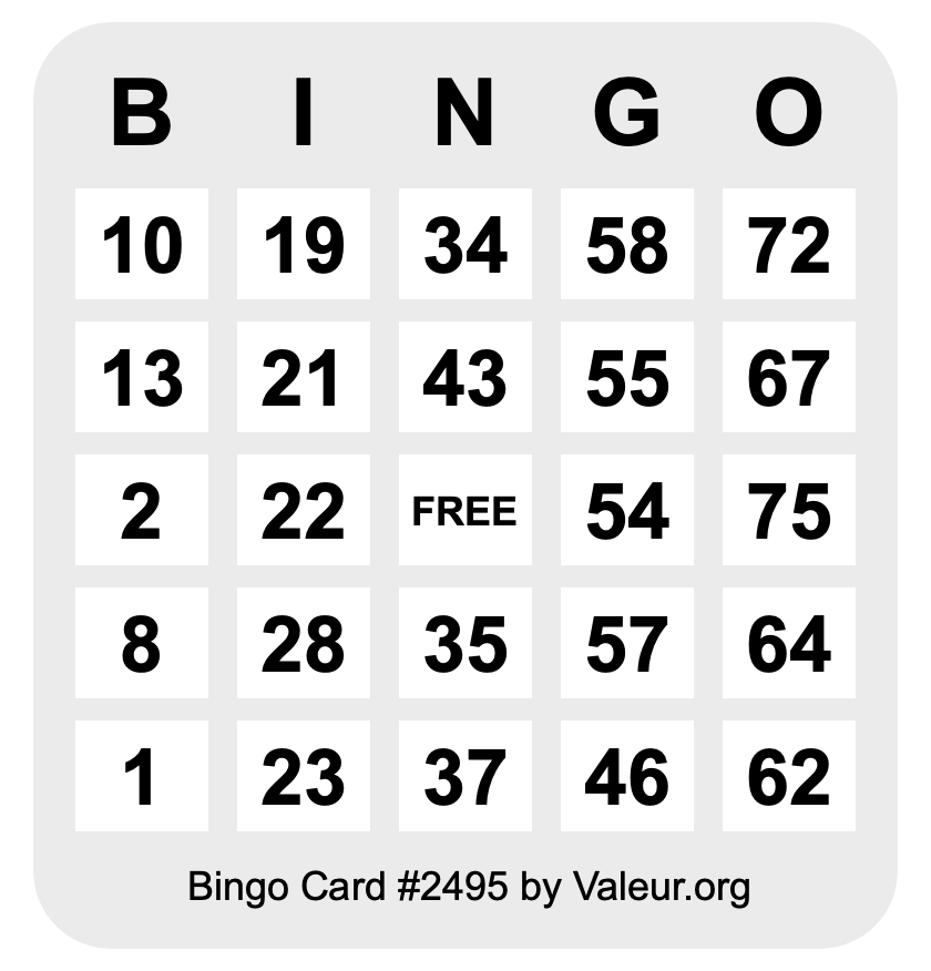 Bingo Card #2495