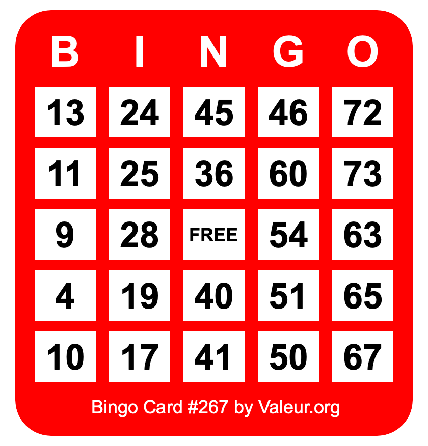 Bingo Card #267