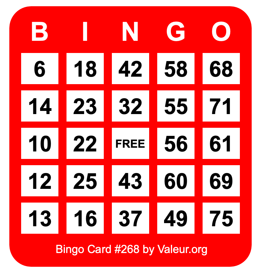 Bingo Card #268