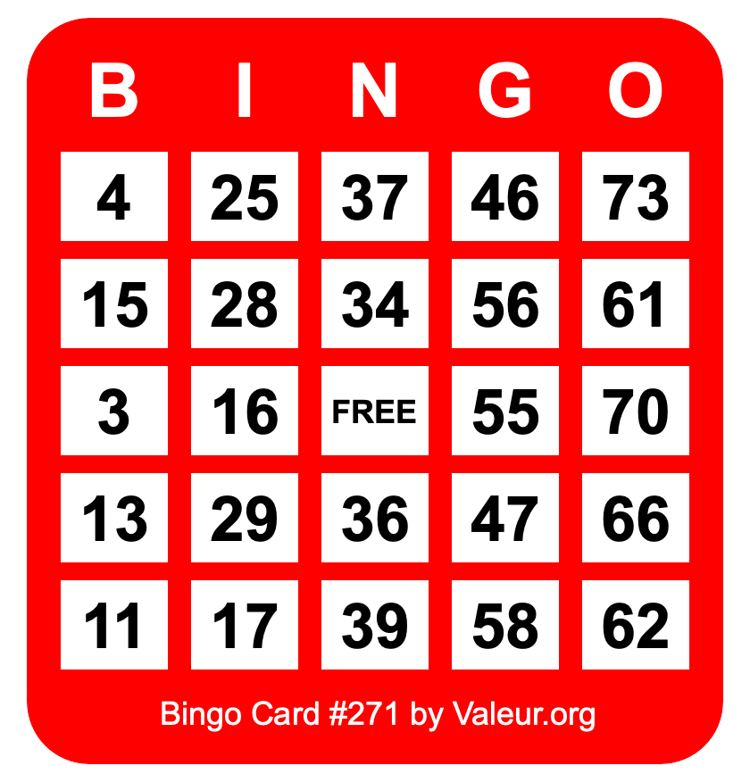 Bingo Card #271