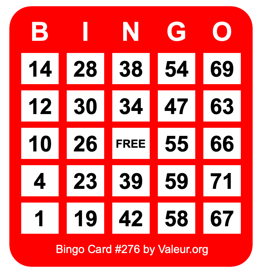 Bingo Card #276