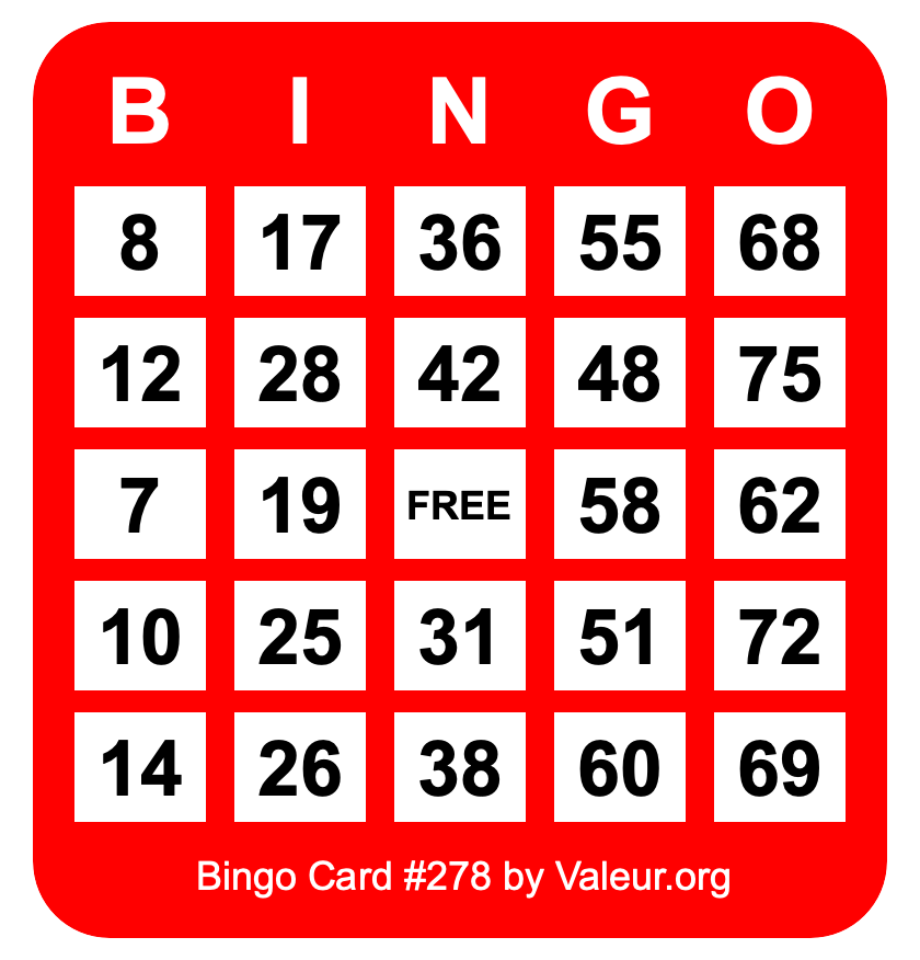 Bingo Card #278