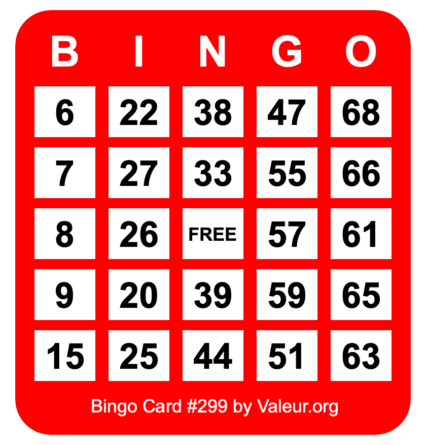 Bingo Card #299